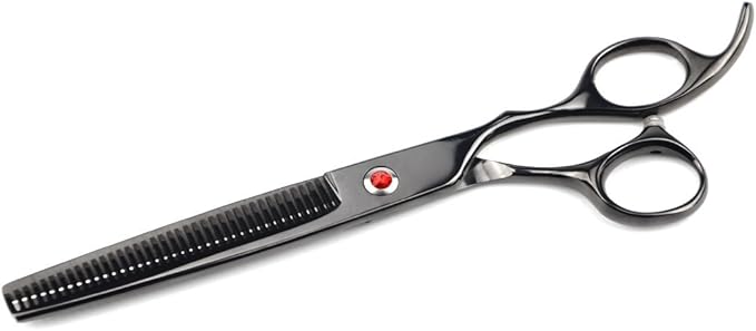 LILYS PET Professional PET Grooming scissors Kit,Coated Titanium,Sharp and Strong Stainless Steel Blade for Dogs Cats Hair Cutting,3 Pieces of Scissors with a Comb and a Case (7.5 inches, Black)-Mewly Pet