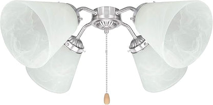 Pack of 4 Alabaster Transitional Style Shade, Transitional Style Replacement Glass Shade, XIDING Ceiling Fans Glass Shade, with Standard 2-1/8" Fitter Size, 4-4/5" high, 4-4/5" Diameter
