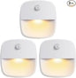 AMIR Upgraded Motion Sensor Light Indoor, Stair Lights Battery Operated, Cordless Stick-On LED Night Light for Closet, Hallway, Bathroom, Kitchen, Cabinet, Energy Efficient (Warm White - Pack of 3)