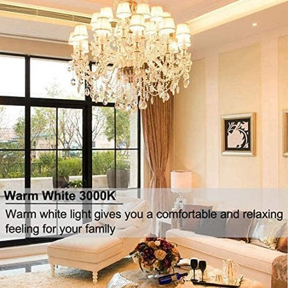 Vinaco E12 LED Bulb, 6 Pack E12 Candelabra Bulb 4 Watt Warm White 3000K, High Brightness 400LM & 25000+ Long Lifespan Bulb, E12 Candelabra Base Light Bulb for Ceiling Fan Light Bulb