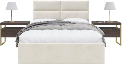 Vänt Upholstered Wall Panels - Queen/Full Size Wall Mounted Velvet Headboards - Velvet Ivory - Set of 4 Panels (Each Individual Panel 30"x11.5")