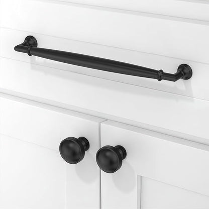10 Pack Matte Black Cabinet Pulls 10 Inch(254mm) Kitchen Cabinet Handles Solid Zinc Alloy Cabinet Hardware Drawer Pulls