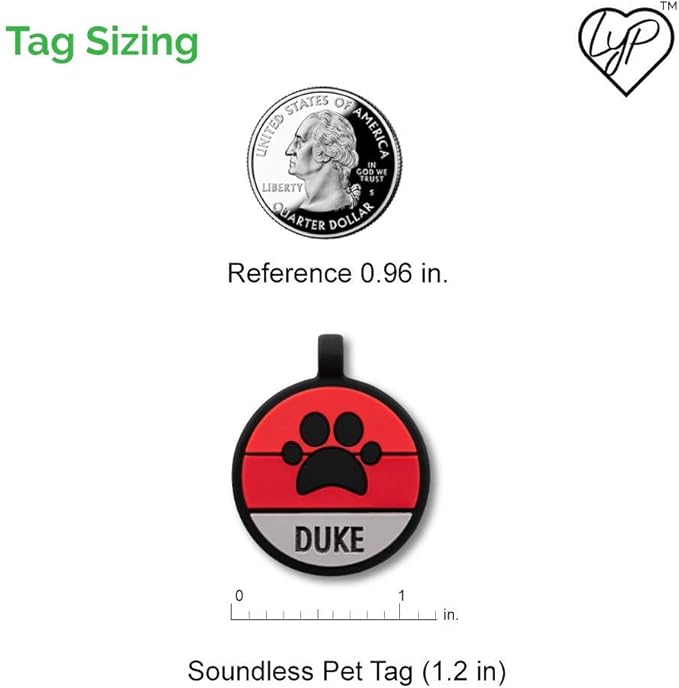 LYP Original Soundless Pet ID Tags | Custom Dog Tags Personalized for Pets | Durable Silicone Deep Engraved Dog Tag | No More Jingling | U.S. Flag-Mewly Pet