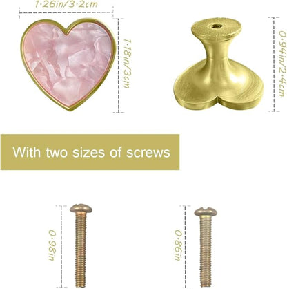 6 pcs Butterfly Shape Knobs Handle Gold Cabinet Knobs Decoration Door Handle Single Hole Handles Cabinet Drawer Dresser Kitchen Wardrobe Furniture Hardware Pulls (Pink Love)