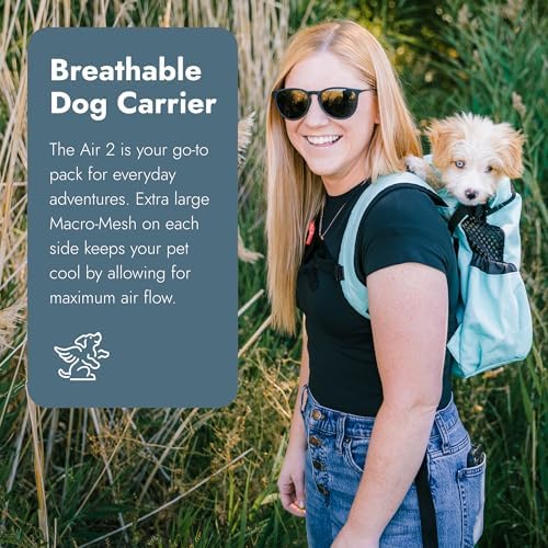 K9 Sport Sack Air 2 - X-Small, Jet Black - Ideal for Dogs with 9-12” Back Length - Durable, Breathable Backpack-Style Carrier - Perfect for Walks, Short Hikes & Public Transportation-Mewly Pet