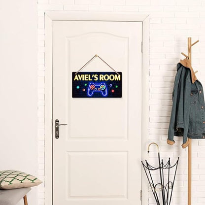 Personalized Name Game Room Decor, Custom Gaming Decor for Boys Bedroom, Video Game Room Decor, Wooden Game Room Sign, Hanging Game Room Accessories and Decor, Kids Playroom Decor