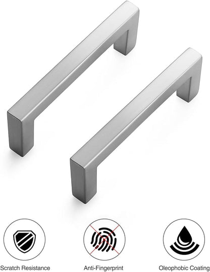 Ravinte 5 Pack Solid 3 Inch Center to Center Slim Square Bar Drawer Handles Kitchen Cabinet Handles Brushed Nickel Drawer Pulls Kitchen Cabinet Hardware Kitchen Handles Cabinet Pulls