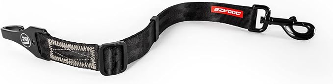 EzyDog Click ISOFIX Standard - Dog Seat Belt Car Harness Attachment for Dogs - Adjustable Dog Restraints Seatbelts for Car Travel and Safety - (17in - 26in, Black)-Mewly Pet
