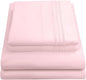 1800 Thread Count Sheet Set – Soft Egyptian Quality Brushed Microfiber Sheets – Luxury Bedding Set with Flat Sheet, Fitted Sheet, Pillow Cases, Full, Pale Pink, Sheet Set