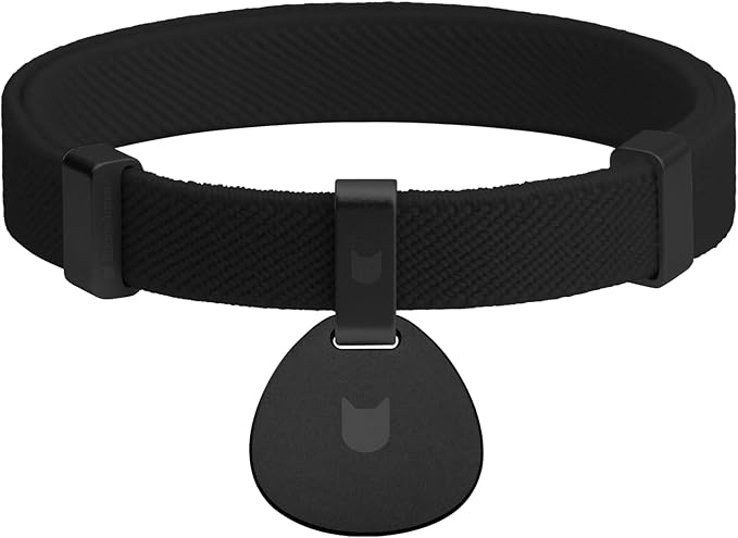 Safety Cat Collar and ID Tag Set, Elastic Quick Release Non Breakaway Collar, Personalized Aluminum Engraved Pet Name Tag, Lightweight for Kitten Small Large Cats (Midnight Black-S, Pocket)-Mewly Pet
