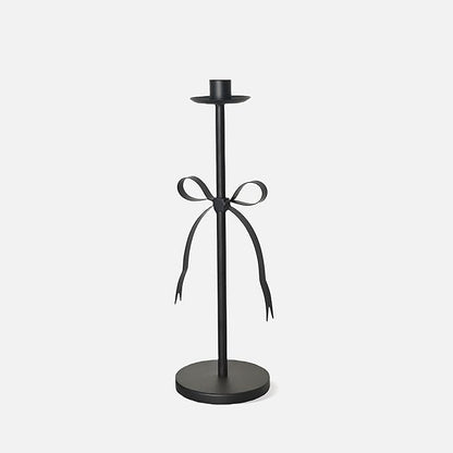 Black Taper Candle Holder Set of 2-Metal Bow Candle Sticks Holder Decor,Modern Tall Candle Holder,Decorative Candlesticks for Fireplace, Wedding, Holiday & Christmas