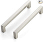 JOY DECOR 6 Pack Cabinet Handles, Brushed Nickel Cabinet Pulls, 6-1/4 Inch Kitchen Closet Handles Square Drawer Pulls Stainless Steel Drawer Hardware, 160mm Hole Centers