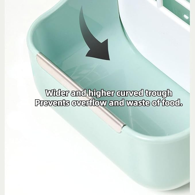 2 in 1 Food Hay Feeder for Guinea Pig, Rabbit Feeder, Indoor Hay Feeder for Guinea Pig, Rabbit, Chinchilla, Feed Bowls Use for Grass & Food (Pink)-Mewly Pet