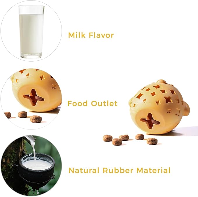 MewaJump Treat Dispenser Dog Toy Puzzle Rubber Chew Toys Treat Food Dispensing Toys for Teeth Cleaning Ball Interactive Enrichment Toys for Puppy, Small, Medium, Large Breeds - Not for Heavy Chewer-Mewly Pet