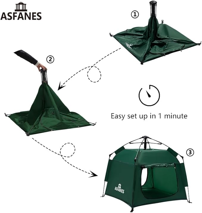 Outdoor Waterproof Pet Automatic Camping Tent, Pop up Cave Bed for Indoor Cats and Small Dogs, Portable Cat House Dog House, Army Green.-Mewly Pet