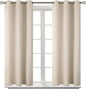 BGment Champagne Short Room Darkening Curtains for Small Windows, 38 x 45 Inch Thermal Insulated Tier Set of 2 Panels Sun Blocking Drapes for Kitchen Bedroom