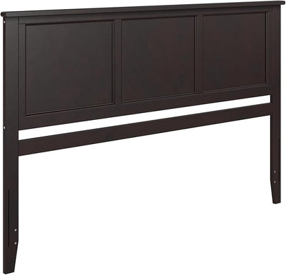 AFI, Madison King Solid Wood Panel Headboard with Attachable Charger, Espresso