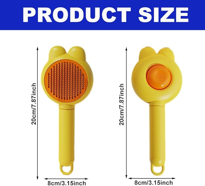 Cat Brush for Short or Long Haired Cats Dogs Rabbits, Cute Dog Brush with Release Button for Massage and Removes Loose Fur-Mewly Pet