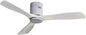 Sofucor Ceiling Fan, 52 Inch, Low Profile, DC, 3 Carved Wood Blades, Flush Mount, Noiseless, Reversible Motor, Remote Control, Without Light, Silver+Grey