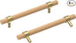 Wooden Drawer Pulls,4-Pack Beech Wood Drawer Handles 9in,Suitable for Kitchen, Living Room, Bedroom, Bathroom and Other Scenes,Gold