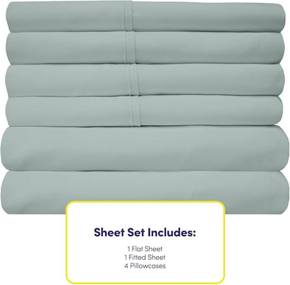 Sweet Home Collection 6 Piece Bed Sheet Set, Queen, Slate