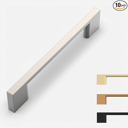 10 Pack Brushed Satin Nickel Cabinet Pulls 5 Inch Cabinets Handles Kitchen Cabinet Hardware Handle for Nickel Dresser Pulls