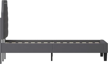 Flash Furniture Brighton King Size Tufted Upholstered Platform Bed in Dark Gray Fabric
