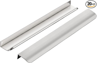 Ravinte Hardware 20 Pack Silver Cabinet Handles, 11.8 Inch (300mm) Finger Edge Pulls, 8.8 Inch Hole Center, Finger Pulls for Cabinets