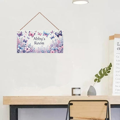 Personalized Sign Vintage Butterfly Wall Decor For Kids Room Decoration Nursery Decor Party Decorations For Little Man Cave Wall Art Decor For Boys Room Girls Bedroom