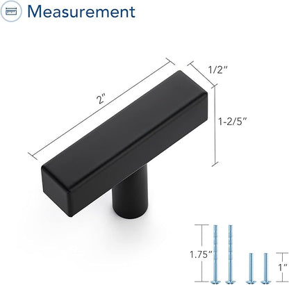 Ravinte Black Cabinet Handles 15 Pack Matte Black Square Cabinet Pulls Kitchen Hardware 2 inch Overall Length Kitchen Drawer Pulls