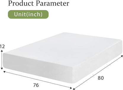 BestMassage | 12 Inch King Mattress | Gel Memory Foam | Medium Firm Feel | White | Bed in a Box, CertiPUR-US Certified | Pressure Relief, Cooling Ventilated Foam | Breathable Knit Cover