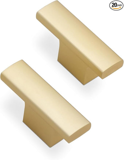 20 Pack Kitchen Cabinet Knobs Brushed Gold Cabinet Knobs Drawer Knobs Solid Kitchen Hardware