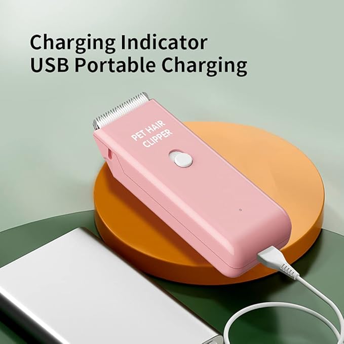 Dog Clippers,Quiet Washable USB Rechargeable Cordless Dog Grooming Kit,Electric Pets Hair Trimmers Shaver Shears for Dogs and Cats Pink-Mewly Pet