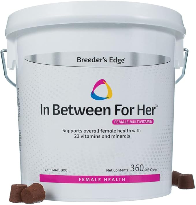 Revival Animal Health Breeder's Edge in Between for Her, Female Multivitamin for Cat/Small Dog- 360 ct-Mewly Pet