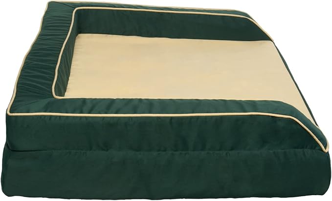 Wag Premium Pet Dog Bed | Multi Layer Construction with Cooling Energy Gel and Copper Infusion | Machine Washable Cover and Water Resistant Inner Liner | Large, Pine Green-Mewly Pet