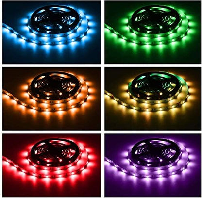phopollo LED Strip Lights 32.8ft, Color Changing LED Lights for Bedroom, Kitchen, Cabinet Decoration, with 12V Power Supply and 44-Key Remote