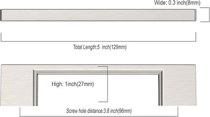 Asidrama 10 Pack 3.75 Inch(96mm) Brushed Satin Nickel Kitchen Cabinet Handles, Cabinet Pulls Kitchen Cabinet Hardware for Cupboard Drawer Pulls