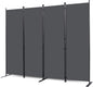 Wall Divider, 4 Panel Room dividers and Folding Privacy Screens with Wider Support Feet, 6 Ft Portable Privacy Screen for Room Separator, 88" W X 71" H, Grey