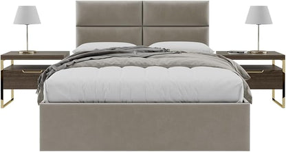Vänt Upholstered Wall Panels - Queen/Full Size Wall Mounted Velvet Headboards - Velvet Sand Storm - Set of 4 Panels (Each Individual Panel 30"x11.5")