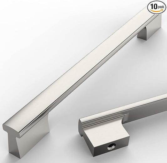 Asidrama 10 Pack 7.5 Inch(192mm) Brushed Satin Nickel Kitchen Cabinet Handles, Cabinet Pulls Kitchen Cabinet Hardware for Cupboard Drawer Pulls