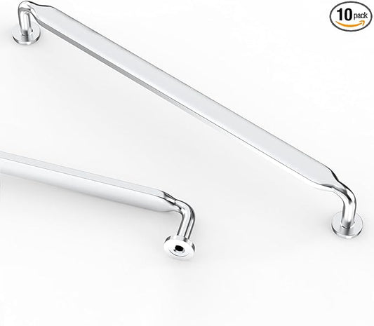 Asidrama 10 Pack 10 Inch(254mm) Polished Chrome Kitchen Cabinet Handles, Cabinet Pulls Kitchen Cabinet Hardware for Cupboard Drawer Pulls