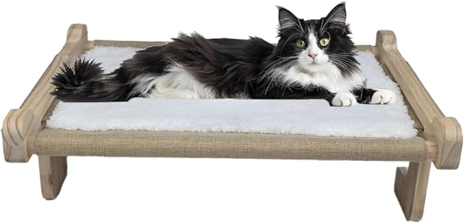 aborishthink Adjustable Cat Window Perch | Sturdy Cat Hammock Window Seat Durable Wood & Metal Frame | Breathable Cover | Ideal for Large & Heavy Cats | Easy Installation for Windowsill-Mewly Pet