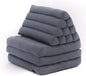 Leewadee - Comfortable Japanese Floor Mattress - Thai Floor Bed with Triangle Cushion - Futon Mattress - Thai Massage Mat, 67 x 21 inches, Anthracite, Kapok Filling