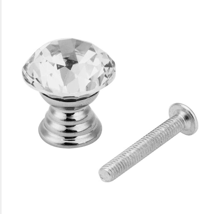 SCRTB 12Pcs Mini Crystal Single Hole Knobs Makeup Jewelry Storage Box Drawer Cabinet Handle for Decor Door Pull Handle for Vintage Wardrobe Wine Cabinet, Closets, Cupboard