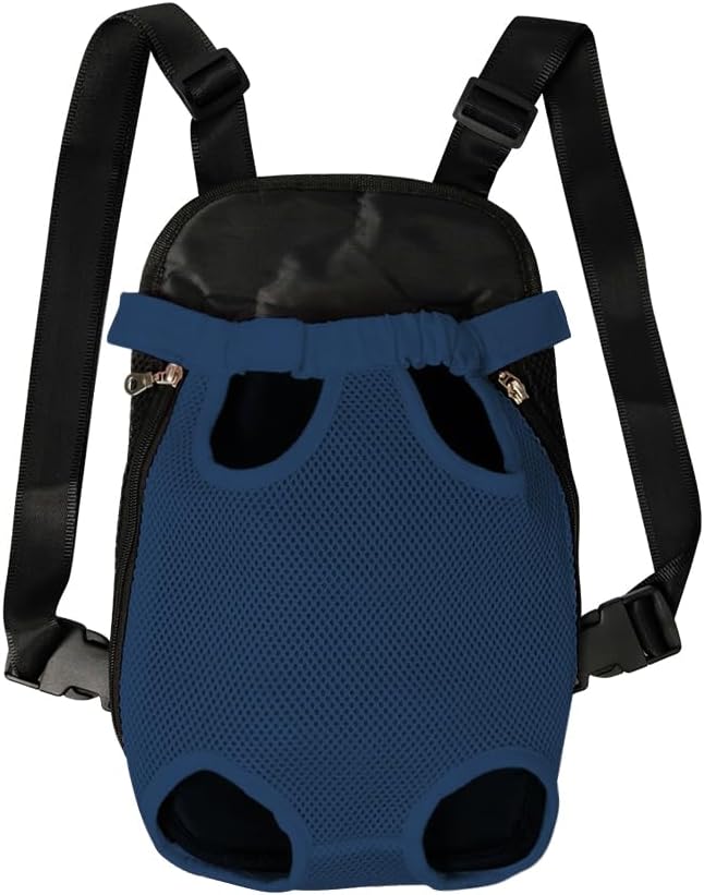 FEimaX Dog Carrier Backpack Pet Legs Out Front Cat Travel Bag, Adjustable Puppy Backpacks Carriers Hands-Free for Small Medium Dogs Cats Hiking Traveling Camping Daily Walking (Small, Navy)-Mewly Pet