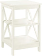 Convenience Concepts Oxford End Table 15.75" - Modern Living Room Table with Storage Shelves, Transitional Nightstand Side Table for Home Decor and Display, Ivory