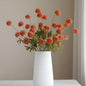 Artificial Flowers for Vases 20.5 Inch 10 Stems， Silk Dried Fake Mums Bouquet Indoor Faux Floral Arrangements for Decoration (Orange)
