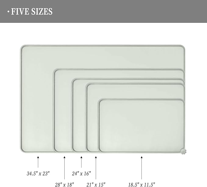 Waterproof Pet Feeding Mat with High Raised Edges, Heavier and Thicker Placemats for Cat Dog Water Bowl with BPA Free, Dogs Cats Food Mats for Messy Drinkers to Prevent Spill and Protect Floors-Mewly Pet