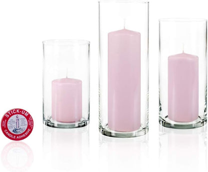 yummi Set of 36 Slim Pillars and Cylinder Vases - Blush
