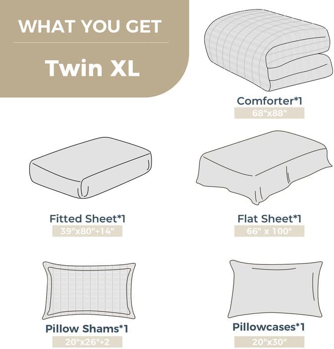 HYMOKEGE Dark Purple/Lavender Twin XL Comforter Set Seersucker 5 Pieces, All Season Luxury Bed in a Bag for Bedroom, Bedding Set with Comforter, Sheets, Pillowcase & Sham